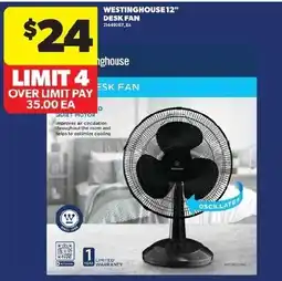 Real Canadian Superstore Westinghouse 12" desk fan offer
