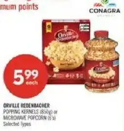 Shoppers Drug Mart Orville redenbacher popping kernels or microwave popcorn offer