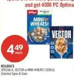 Shoppers Drug Mart Kellogg's special k vector or mini-wheats cereal offer