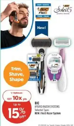 Shoppers Drug Mart Bic hybrid razor systems offer