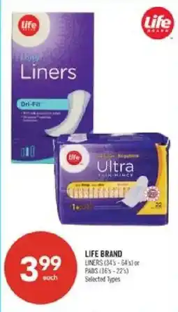 Shoppers Drug Mart Life brand liners offer