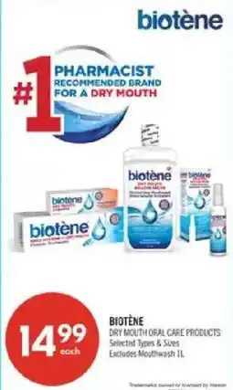 Shoppers Drug Mart Biotène dry mouth oral care products offer