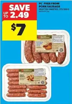 Real Canadian Superstore PC free from pork sausage offer