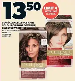 Zehrs Markets L'oreal excellence hair colour or root cover up offer