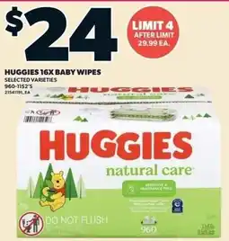 Zehrs Markets Huggies 16x baby wipes offer