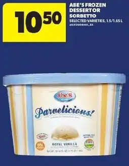Real Canadian Superstore Abe's frozen dessert or sorbetto offer