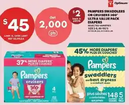 Real Canadian Superstore Pampers swaddlers or cruisers 360 ultra value pack diapers offer