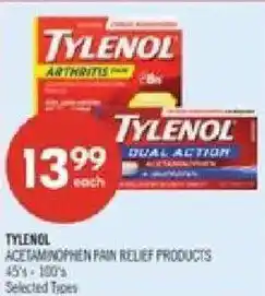 Shoppers Drug Mart Tylenol acetaminophen pain relief products offer