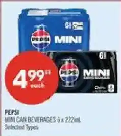 Shoppers Drug Mart Pepsi mini can beverages offer