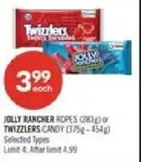 Shoppers Drug Mart Jolly Rancher ropes or Twizzlers candy offer