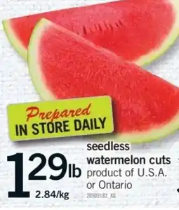 Fortinos seedless watermelon cuts offer