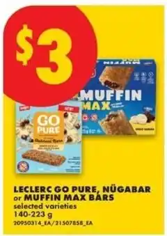 No Frills Leclerc go pure, nügabar or muffin max bars offer