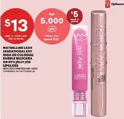 Real Canadian Superstore Maybelline lash sensational sky high or colossal bubble mascara or nyx jelly job lipgloss offer
