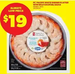 Real Canadian Superstore PC Pacific white shrimp platter with mild cocktail sauce offer