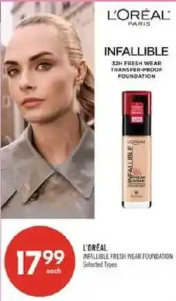 Shoppers Drug Mart L'Oréal Infallible Fresh Wear Foundation offer