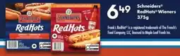 Fortinos Schneiders RedHots Wieners offer