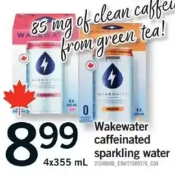 Fortinos Wakewater caffeinated sparkling water offer