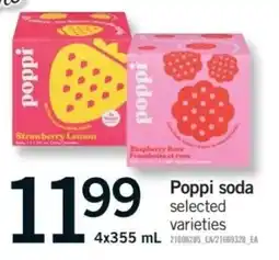 Fortinos Poppi soda selected varieties offer