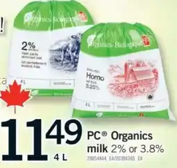 Fortinos PC Organics milk offer