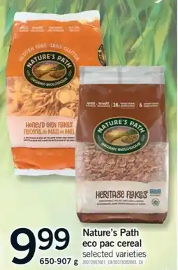Fortinos Nature's Path eco pac cereal offer