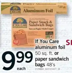 Fortinos If You Care aluminum foil paper sandwich bags offer