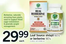Fortinos Leaf Source shilajit or berberine offer