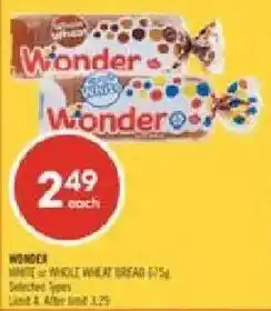 Shoppers Drug Mart Wonder white or whole wheat bread offer