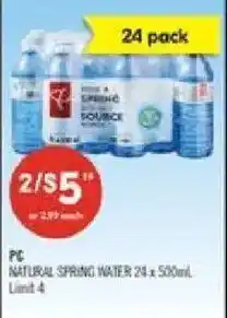 Shoppers Drug Mart PC natural spring water offer