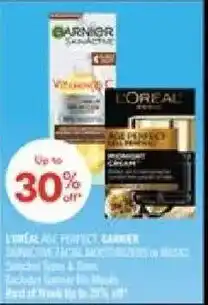 Shoppers Drug Mart L'oreal age perfect, garnier skincare facial moisturizers & masks offer