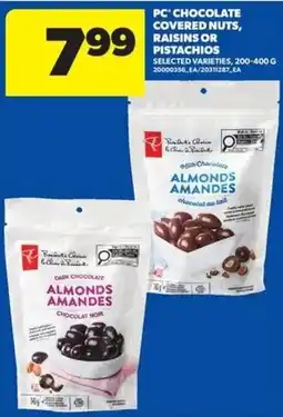 Real Canadian Superstore PC chocolate covered nuts, raisins or pistachios offer