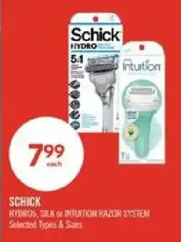 Shoppers Drug Mart Schick hydros, silk or intuition razor system offer