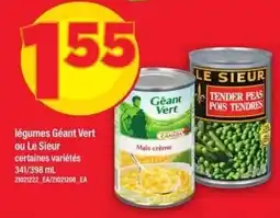 Maxi Géant Vert légumes ou Le Sieur légumes offer