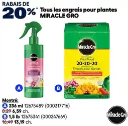 RONA Miracle Gro plant food offer