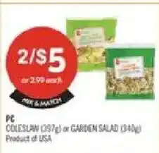 Shoppers Drug Mart PC coleslaw or garden salad offer