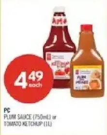 Shoppers Drug Mart PC plum sauce or tomato ketchup offer