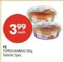 Shoppers Drug Mart PC Topped Hummus offer