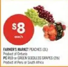 Shoppers Drug Mart Farmer's market peaches offer