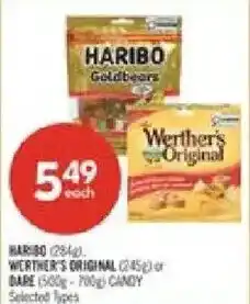 Shoppers Drug Mart Haribo Werther's Original Bare Candy offer