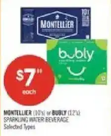 Shoppers Drug Mart Montellier or bubly sparkling water beverage offer