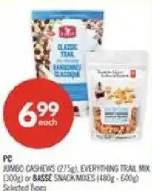 Shoppers Drug Mart PC jumbo cashews everything trail mix basse snack mixes offer