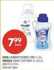 Shoppers Drug Mart Lysol laundry disinfectant snuggle fabric softener sheets offer