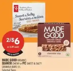 Shoppers Drug Mart Made good organic granola bars offer