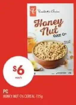 Shoppers Drug Mart PC honey nut 0% cereal offer
