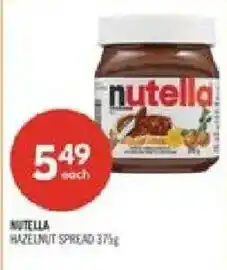 Shoppers Drug Mart nutella hazelnut spread offer