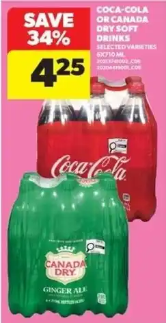 Real Canadian Superstore Coca-Cola or Canada Dry soft drinks offer
