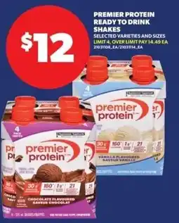 Real Canadian Superstore Premier protein ready to drink shakes offer
