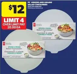 Real Canadian Superstore PC Greens and Grains Salad Containers offer