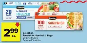 Selection Freezer or Sandwich Bags