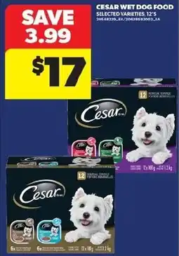 Real Canadian Superstore Cesar wet dog food selected varieties offer