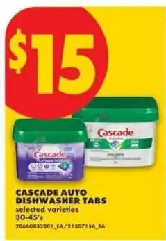 No Frills Cascade auto dishwasher tabs offer